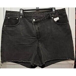 NOBO No Boundaries Crossover Cutoff Jean Denim Shorts Juniors Plus Size 17